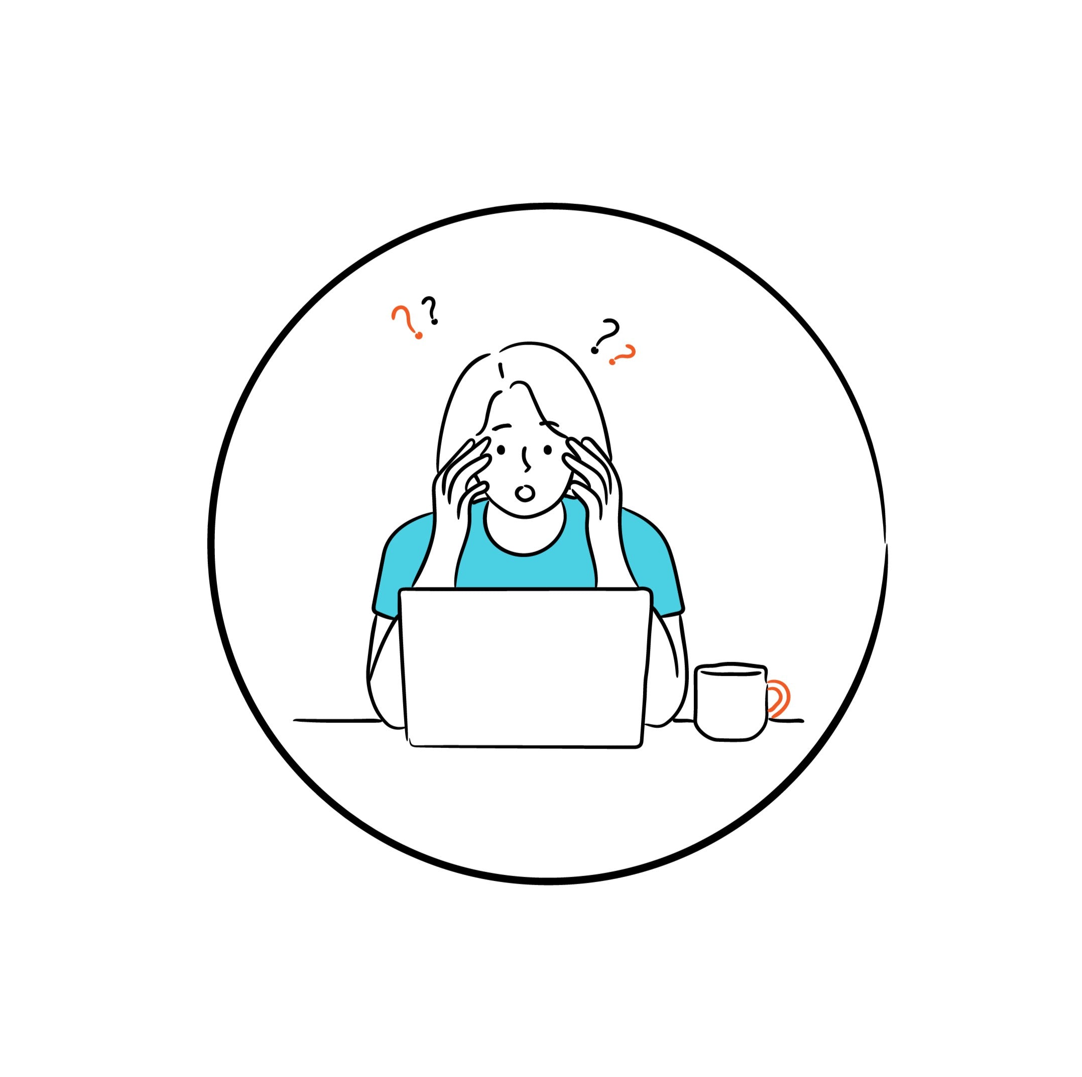 Illustration of a person experiencing computer eye strain, used by Wizard Research for educational content
