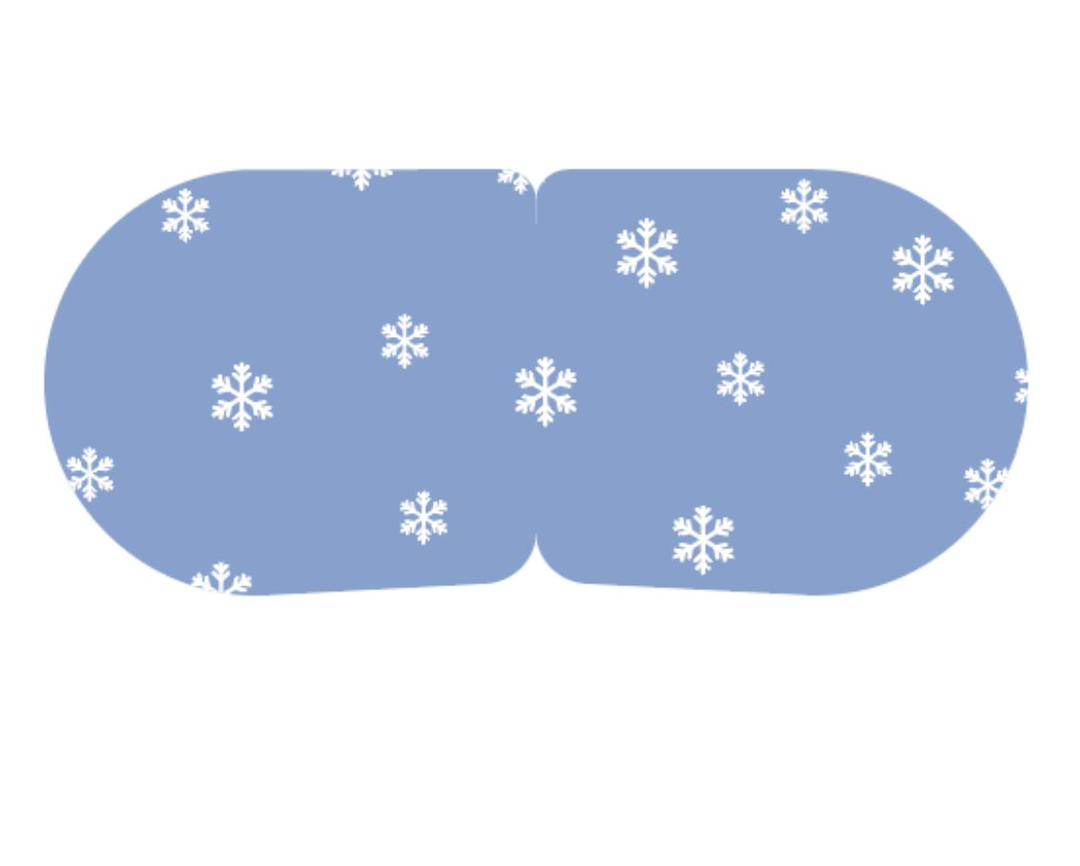 Wizard Research single-use cooling eye mask in blue snowflake design for reducing puffiness

