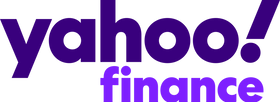 Yahoo Finance logo in purple on transparent background.